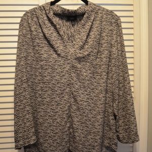 Mossimo Black & White Pattern Chiffon Top